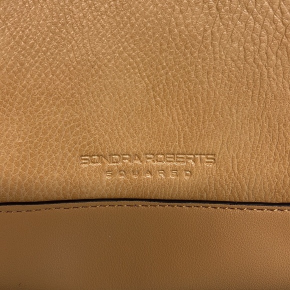 Sondra Roberts Squared | Stone Vegan Leather Tote Satchel Shoulder Bag - Picture 13 of 13